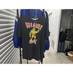 Homage Miami Heat Tmnt T Shirt Raphael Size L Basketball Ninja Turtles
